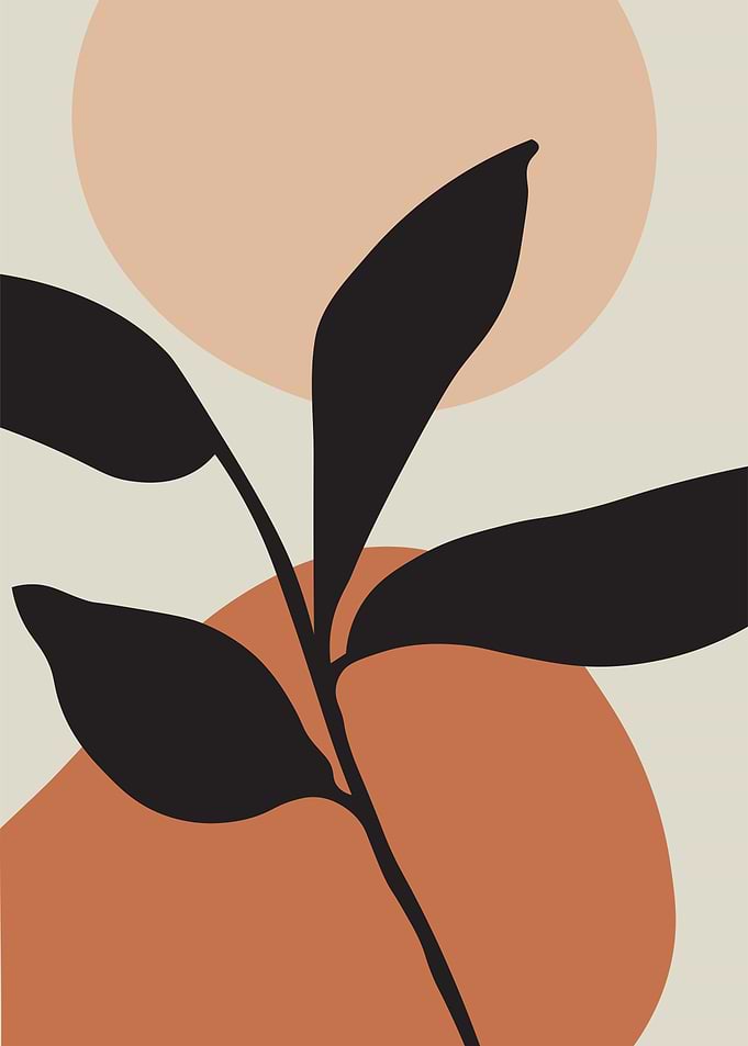 Abstract Plant Art with Geometric Shapes