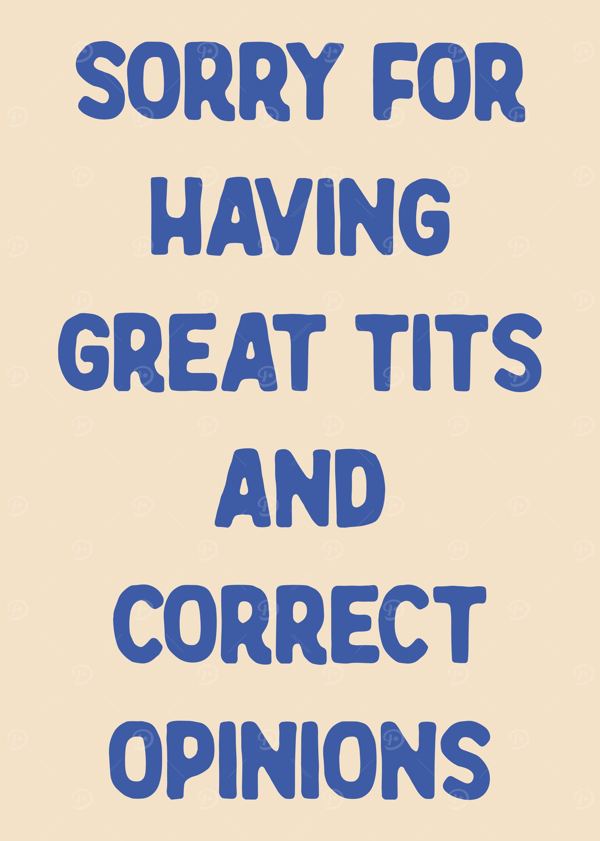 Sorry for Having Great Tits Text