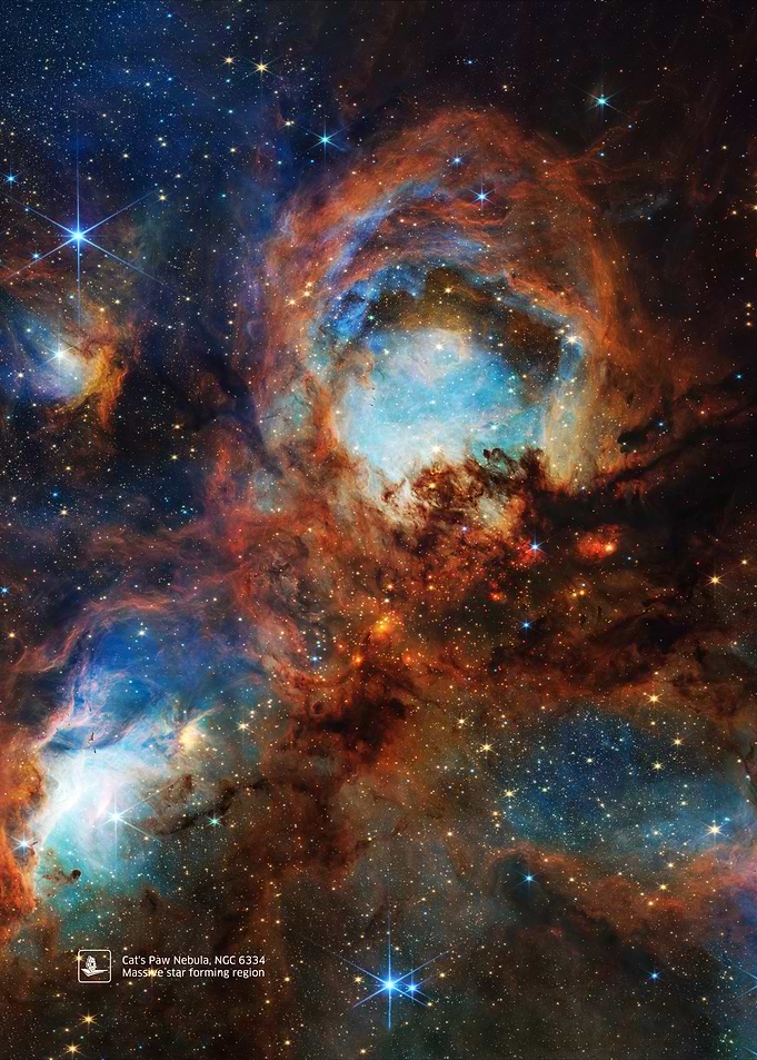 Cat's Paw Nebula, NGC 6334, star forming region - James Webb/JWST