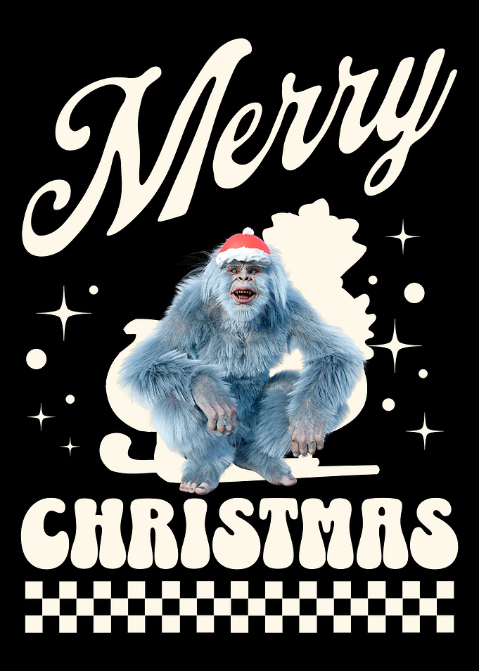 Merry Christmas Yeti Holiday Card