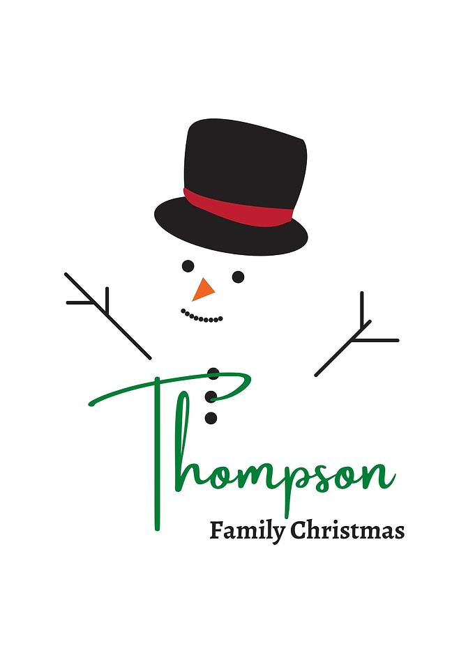 Minimalist Snowman Family Christmas Poster