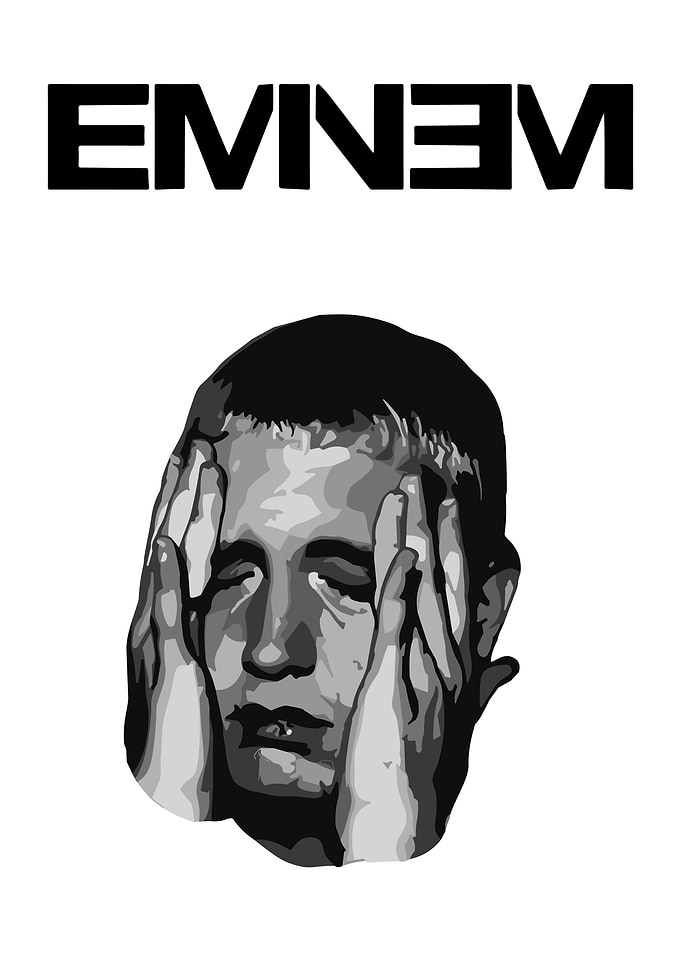 Eminem Black and White Portrait