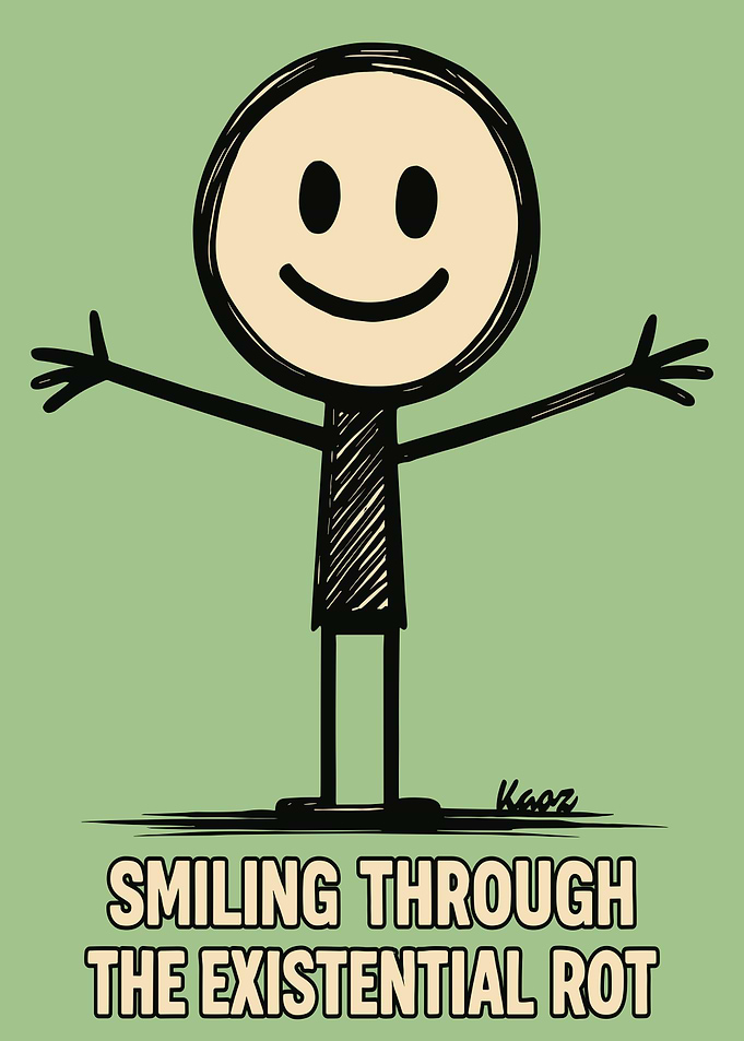 Smiling Through Existential Rot Illustration