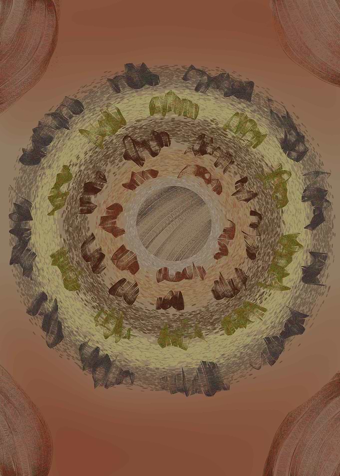 Abstract Circular Pattern in Earth Tones