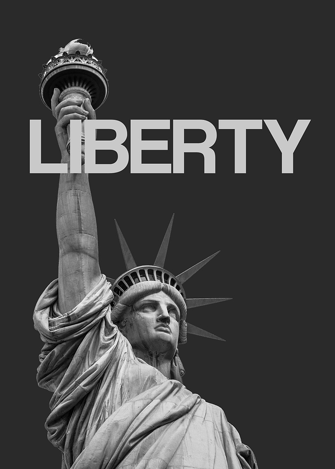 Statue of Liberty with Liberty Text