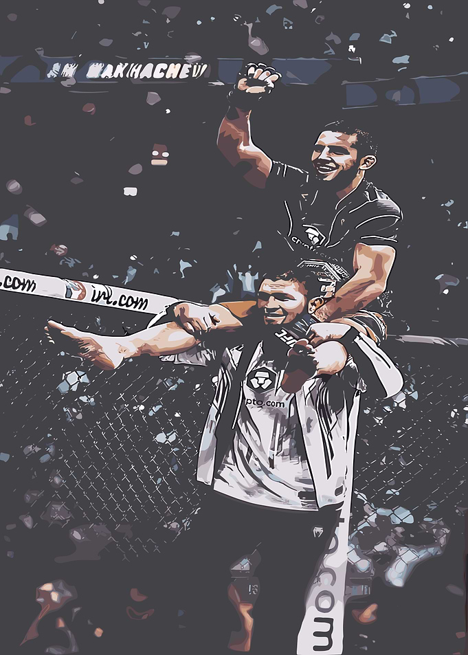 Makhachev Victory Celebration