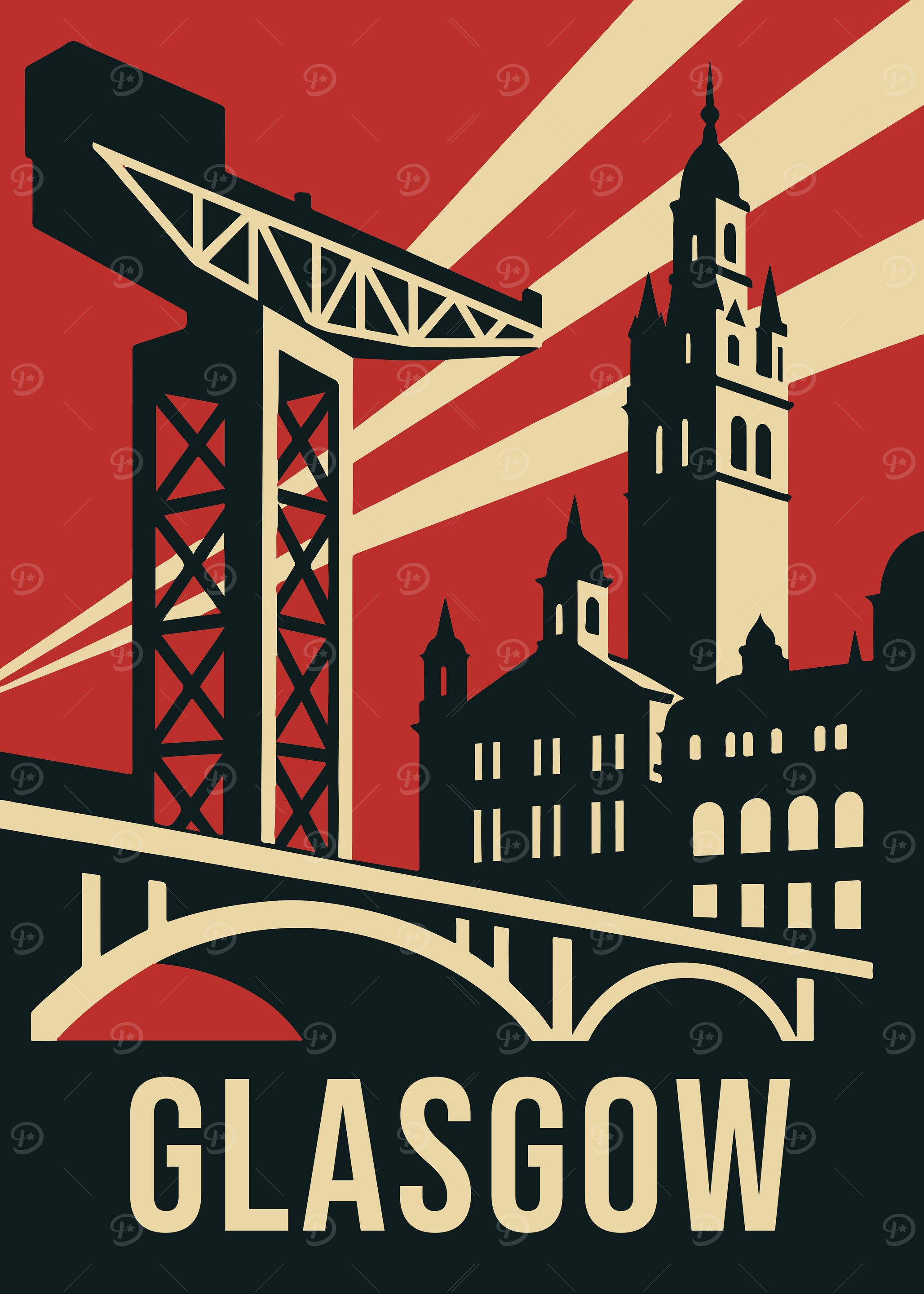 Glasgow Vintage Travel Poster