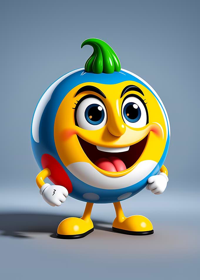 Cartoon Character with a Big Smile
