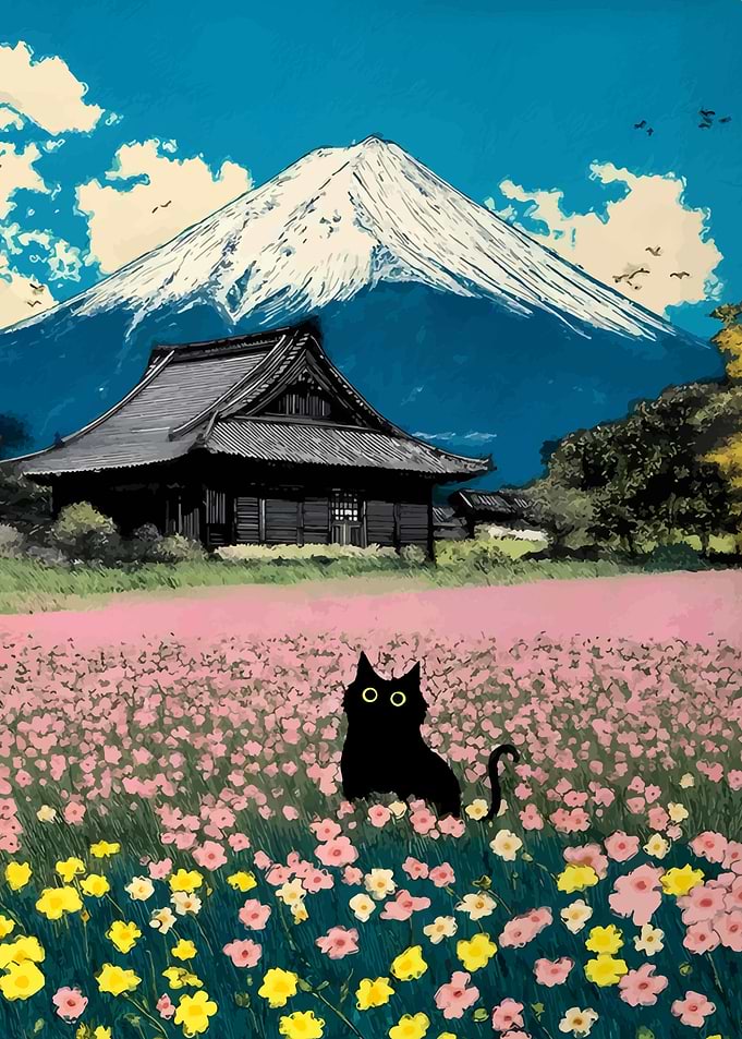 Black Cat Mount Fuji