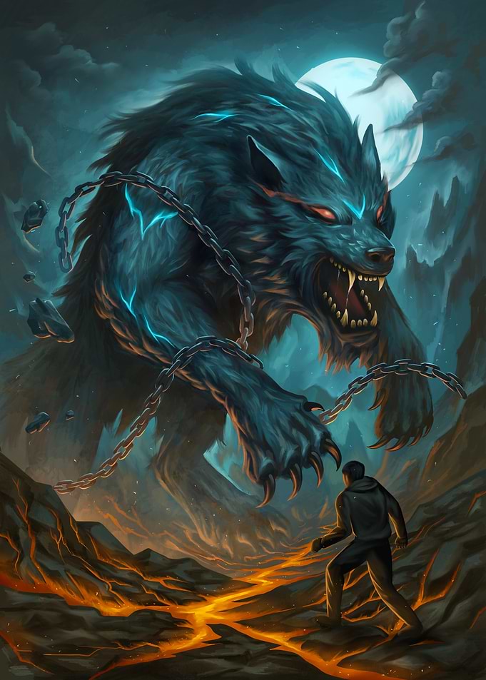 Fenrir – The Cosmic Wolf (Norse Mythology Art)