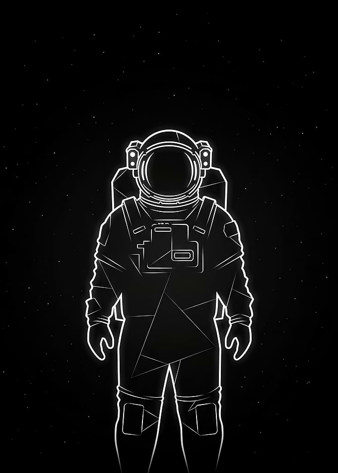 Neon Astronaut in the Cosmic Void