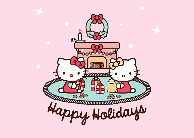 Hello Kitty Happy Holidays Illustration