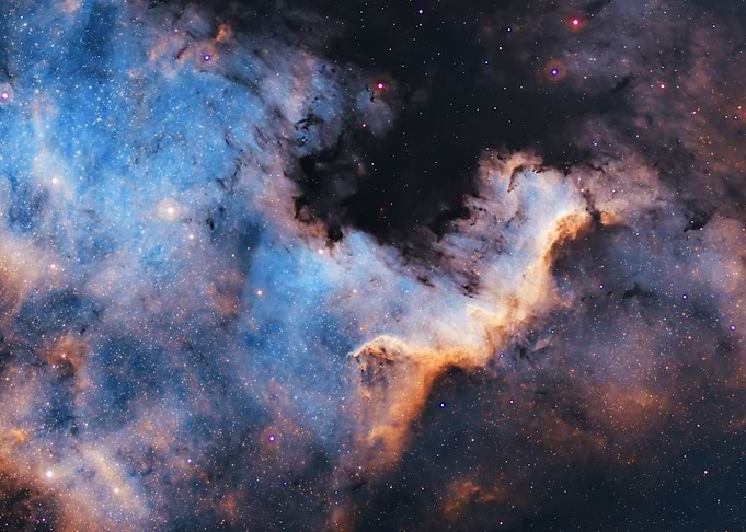 Cygnus Wall Nebula in Deep Space