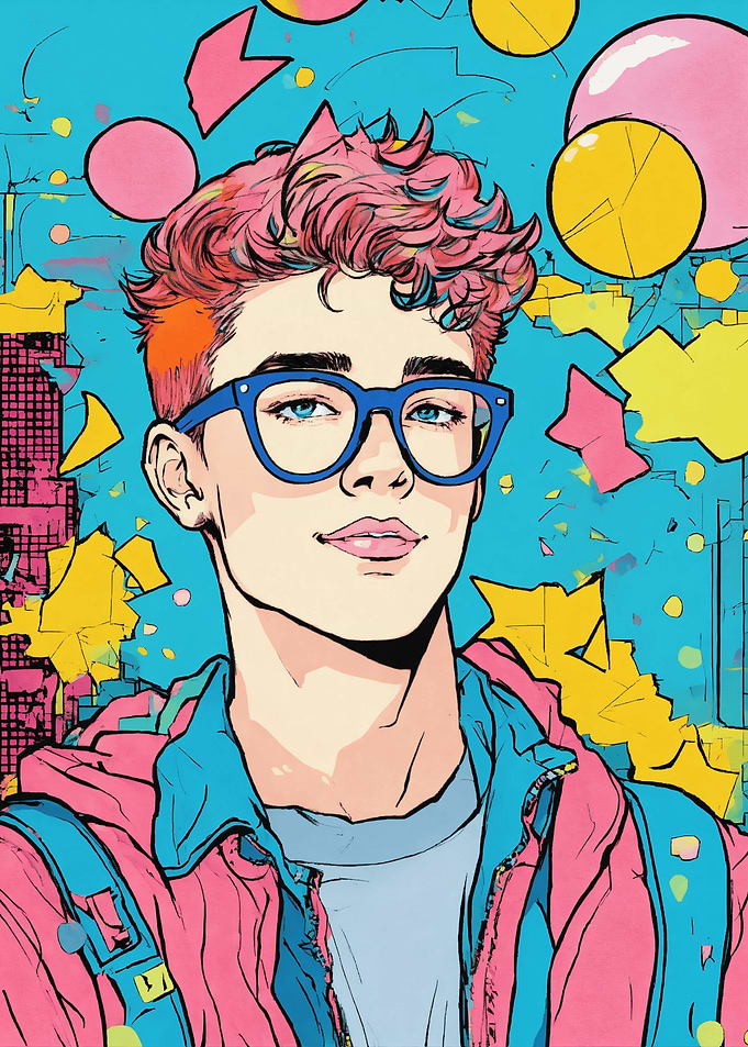 Pop Art Portrait of a Young Man