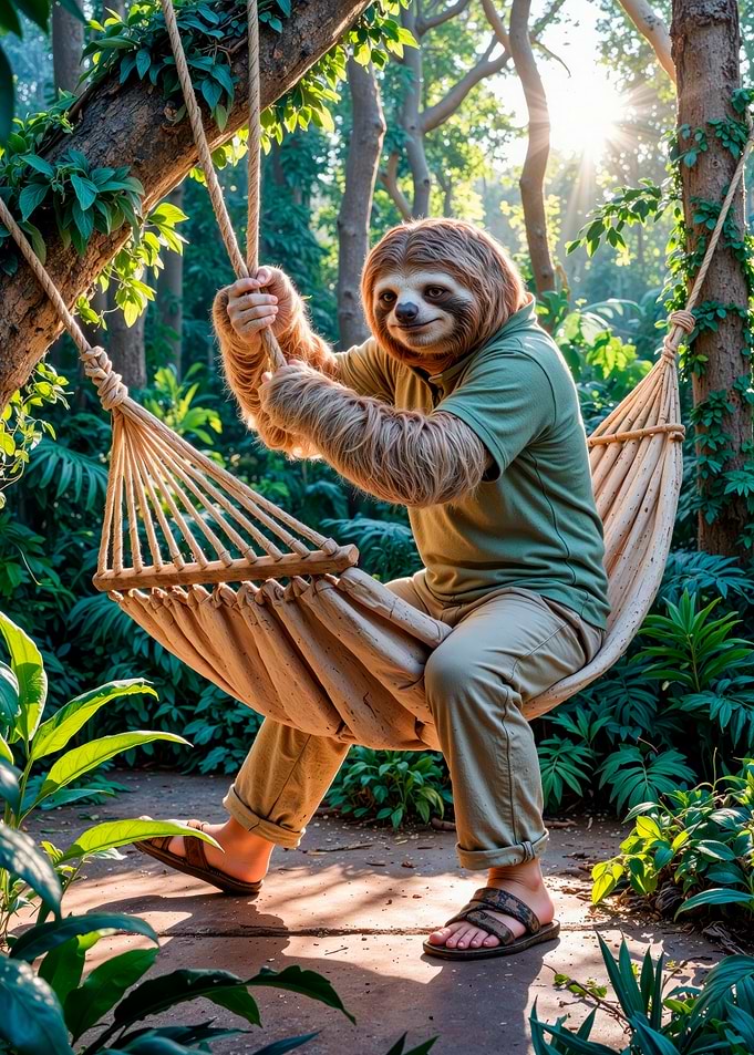 Sloth in Hammock