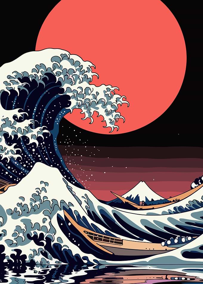 Great Wave Kanagawa Inspired Art