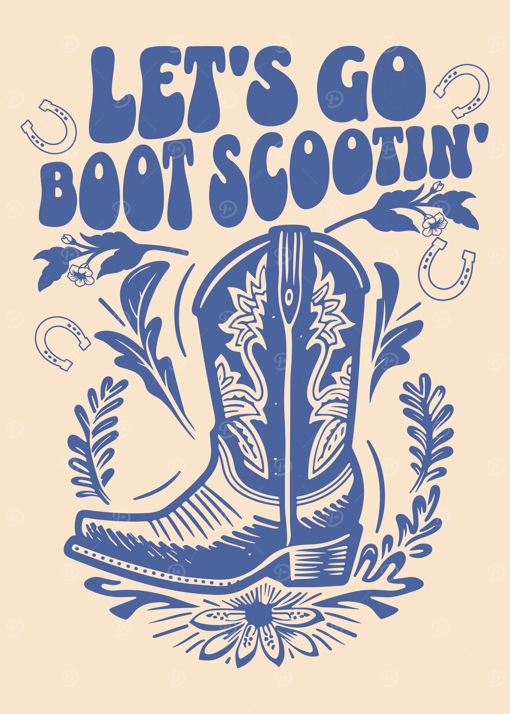 Let's Go Boot Scootin' Graphic Art