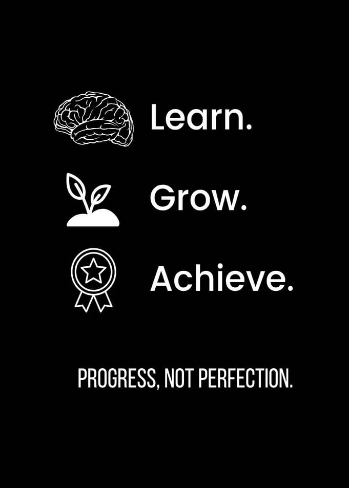 Learn, Grow, Achieve: Motivational Poster