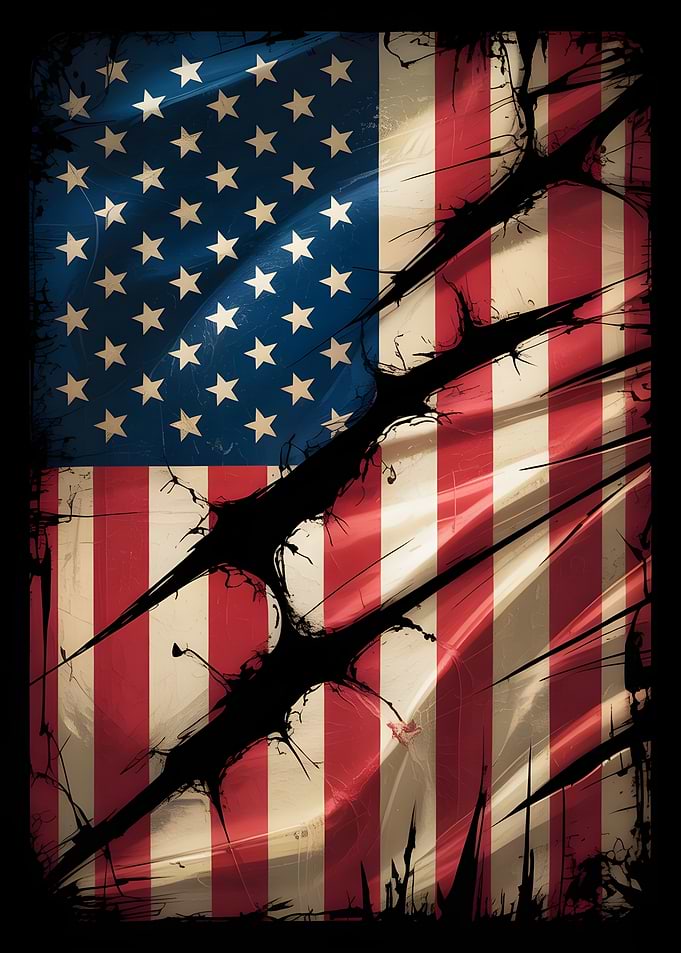 Distressed American Flag Graphic