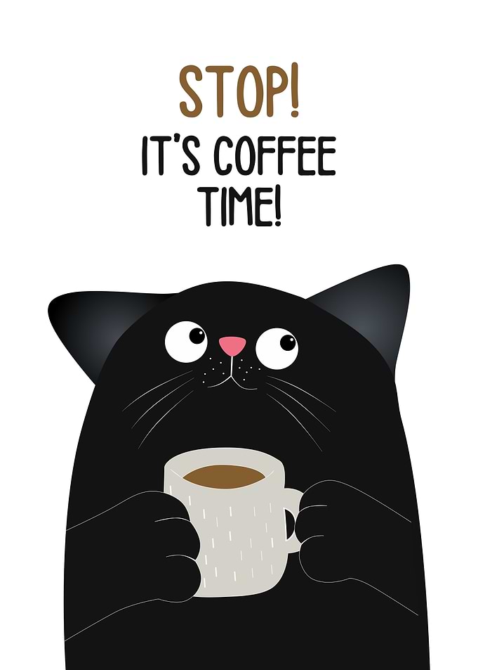 Coffee Time Cat