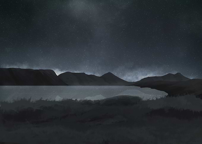 Night Lake Landscape
