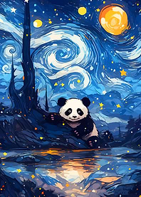 Panda in Starry Night