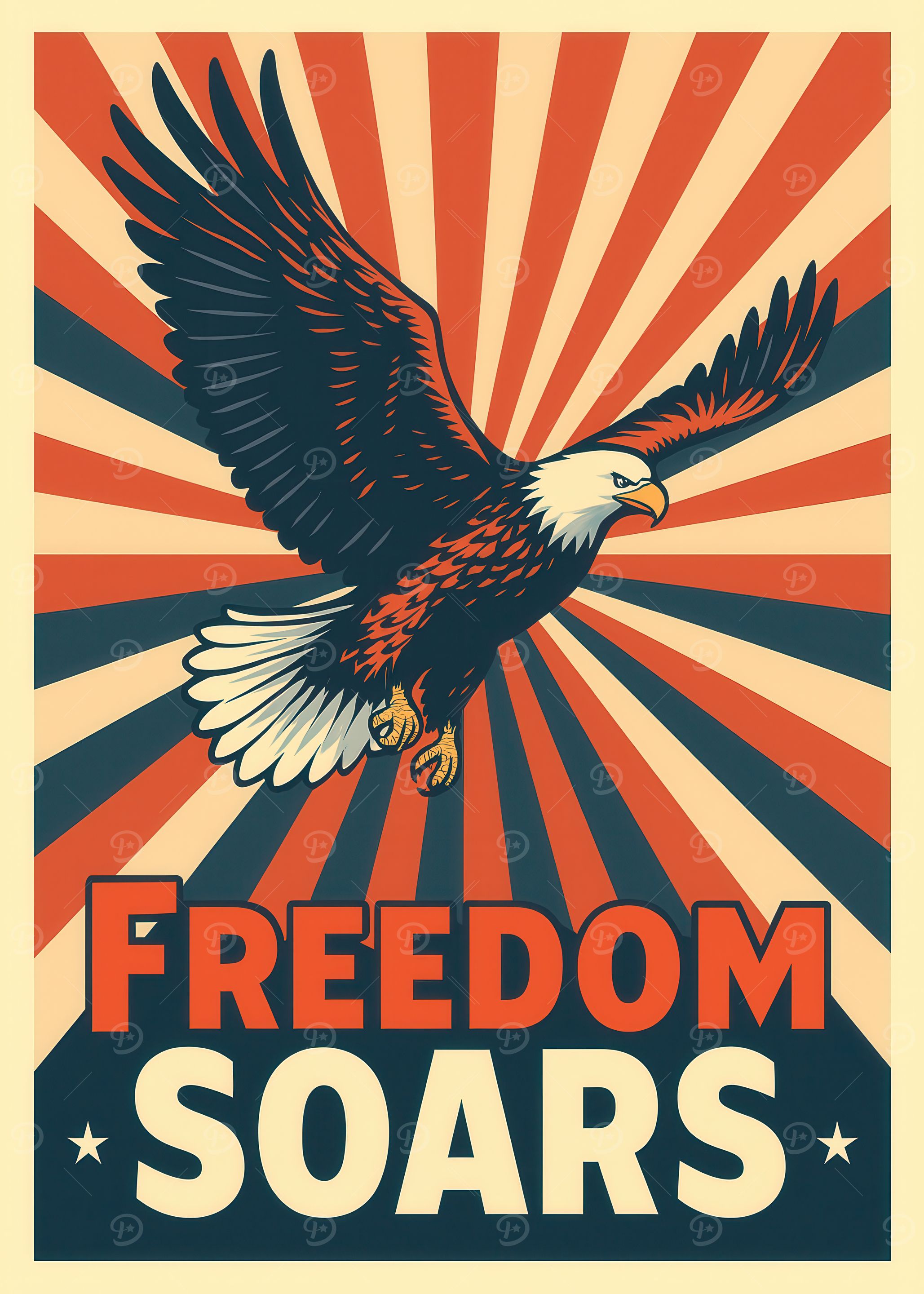 Freedom Soars Eagle Patriotic Poster