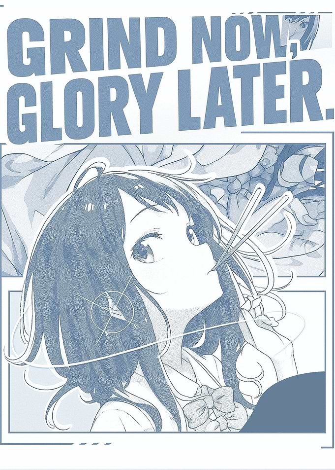 Grind Now, Glory Later Anime Poster