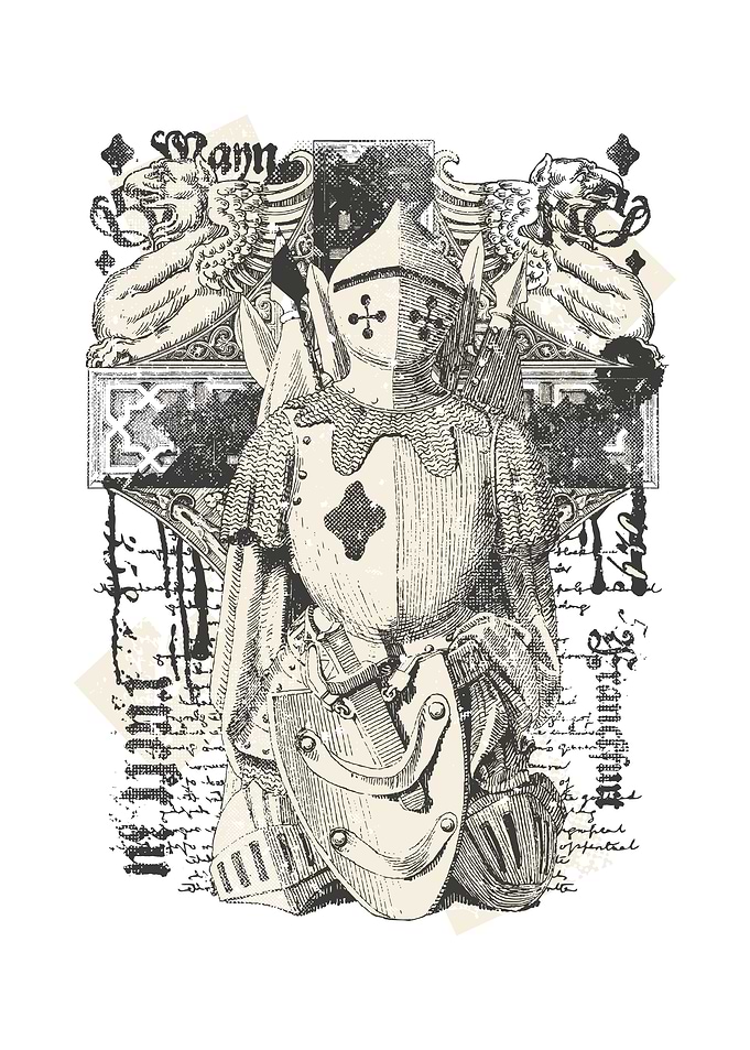 Medieval Knight with Heraldic Elements