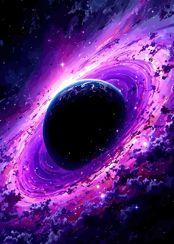Abstract Space Black Hole Digital Art