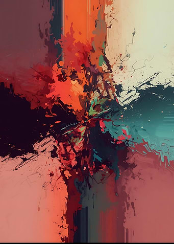 Abstract Color Burst Painting