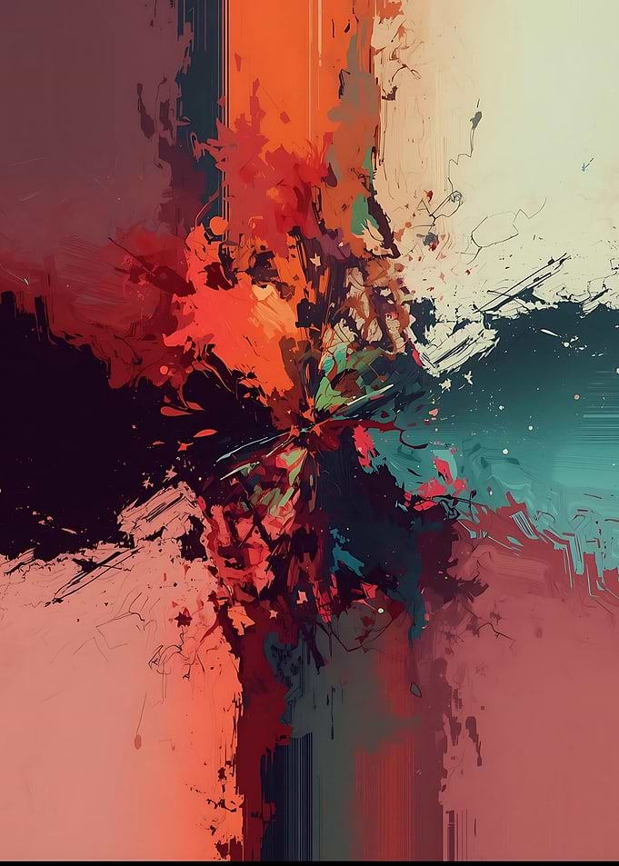Abstract Color Burst Painting