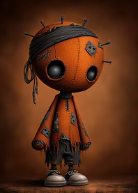 Creepy Orange Voodoo Doll