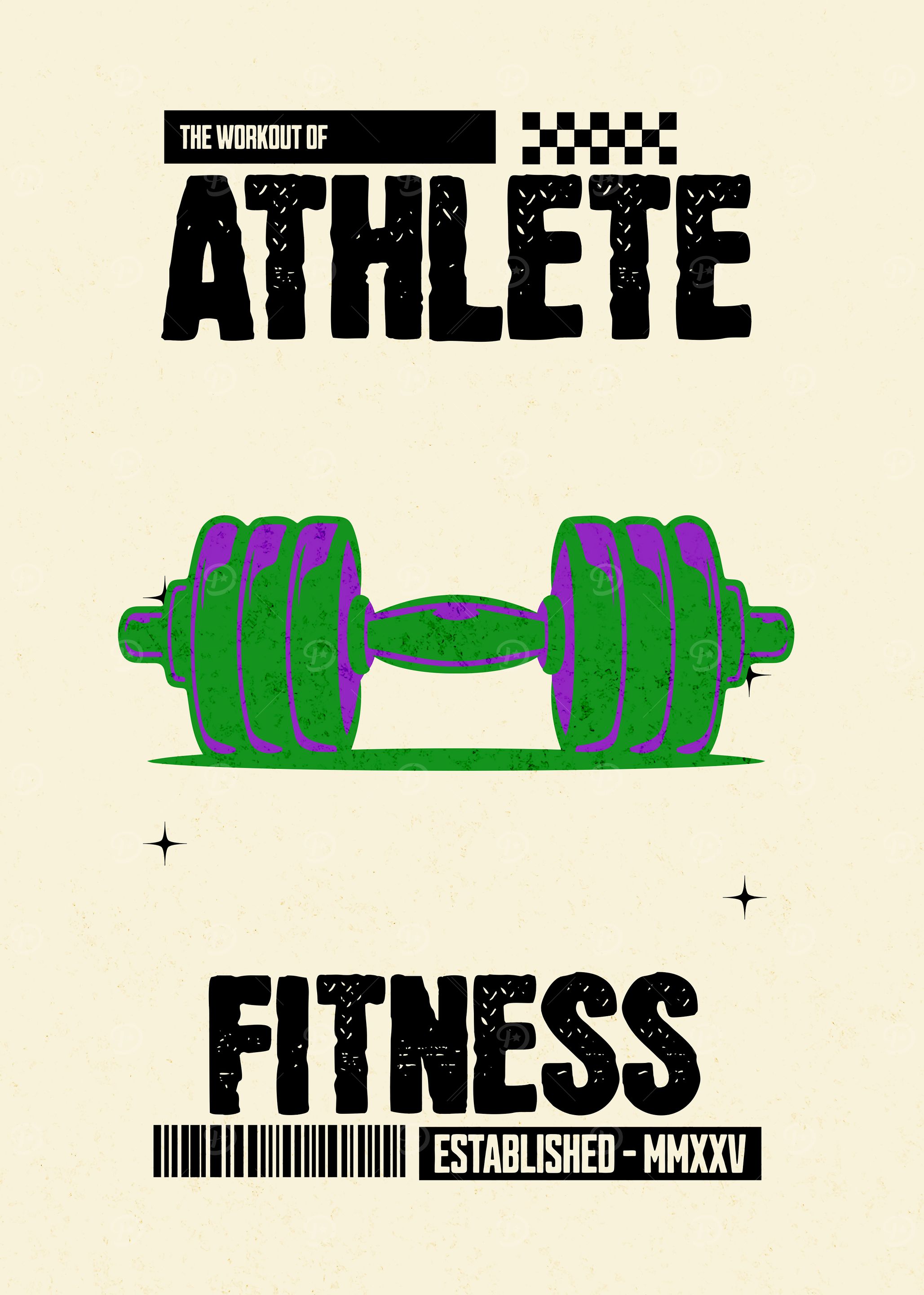Athlete Fitness Workout Dumbbell Graphic