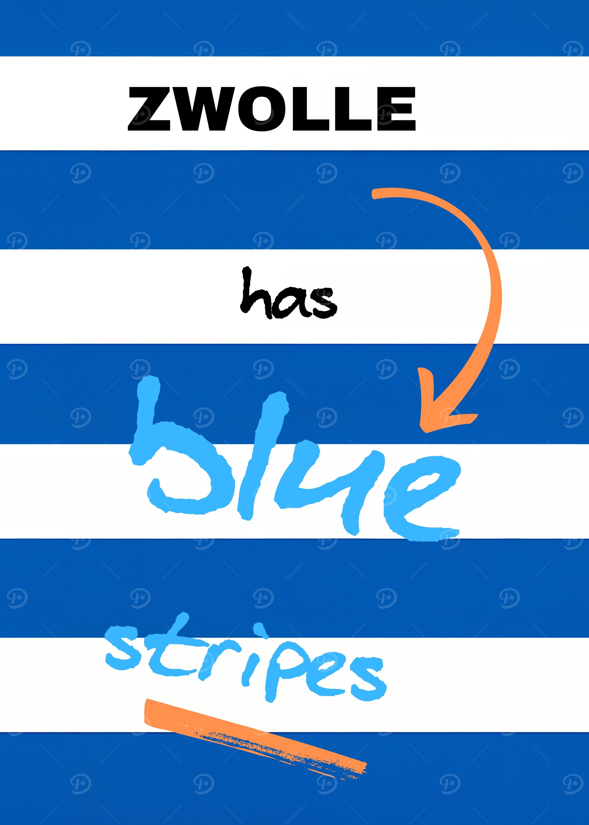 Zwolle has blue stripes