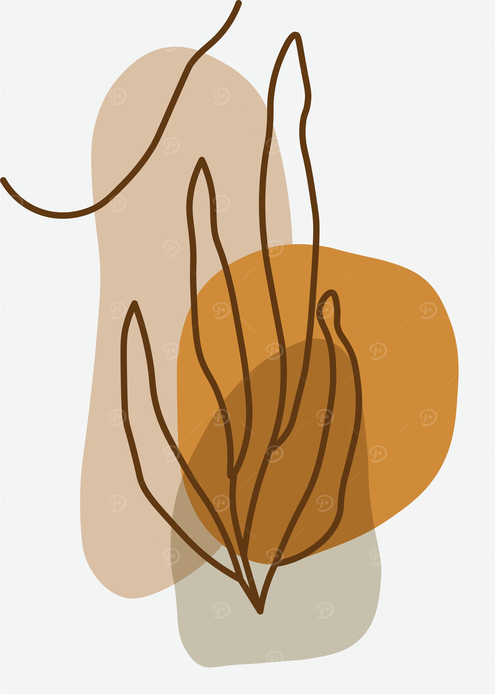 Abstract Plant Line Art