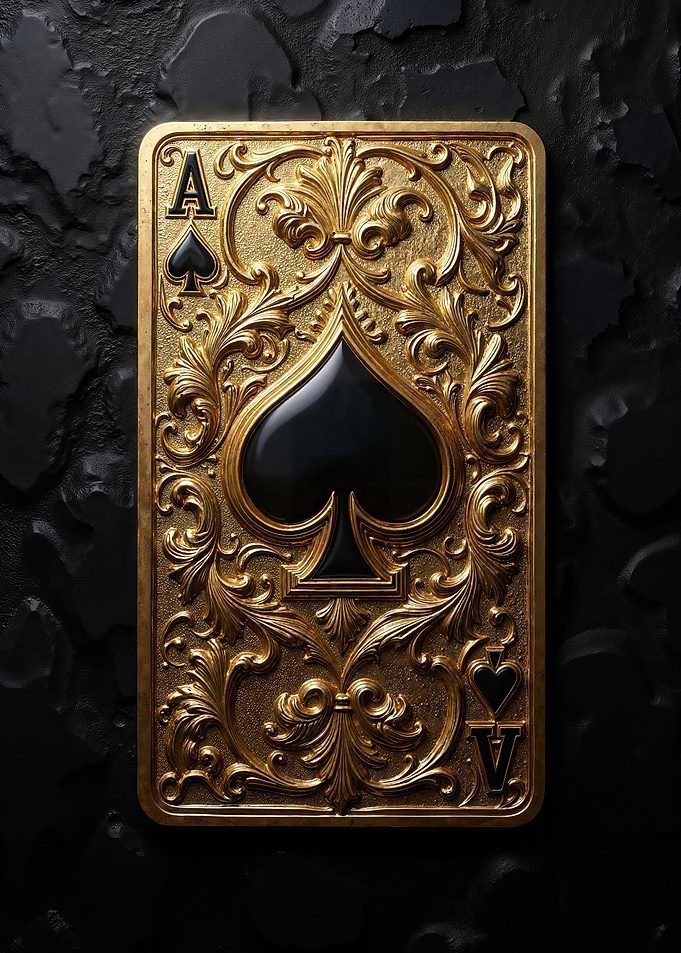 Ornate Ace of Spades Card