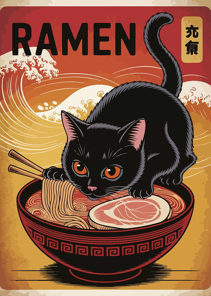 Ramen Cat Art