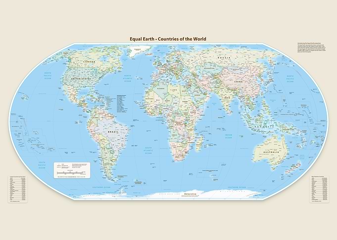 Equal Earth Countries of the World Map