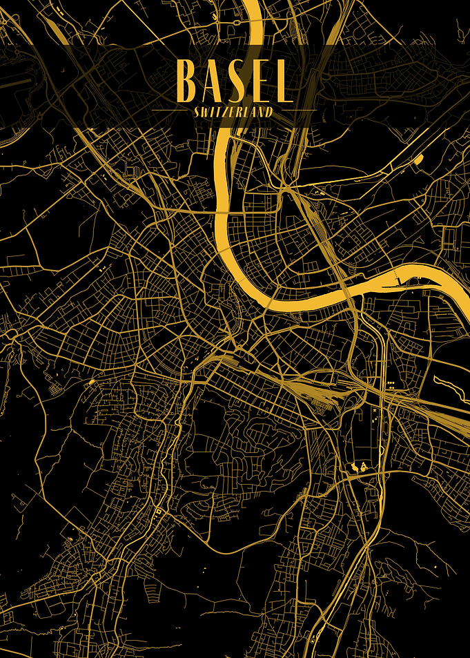 Basel Golden Map Art