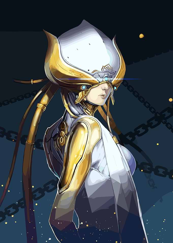 Lotus Warframe Digital Art Portrait