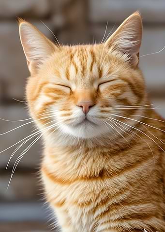 Contented Ginger Cat Portrait