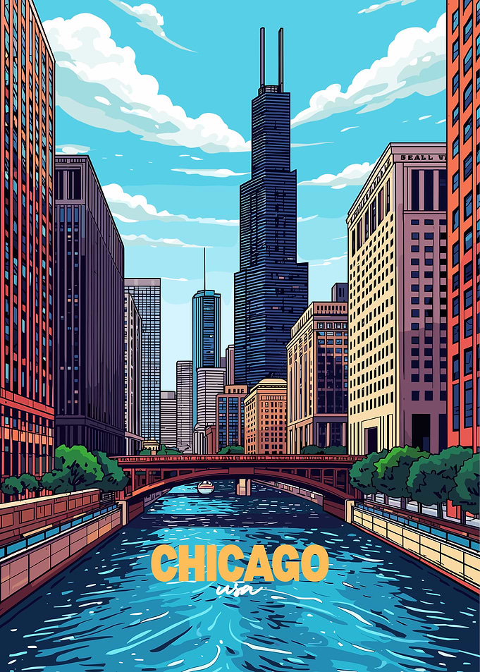 Chicago Cityscape Illustration