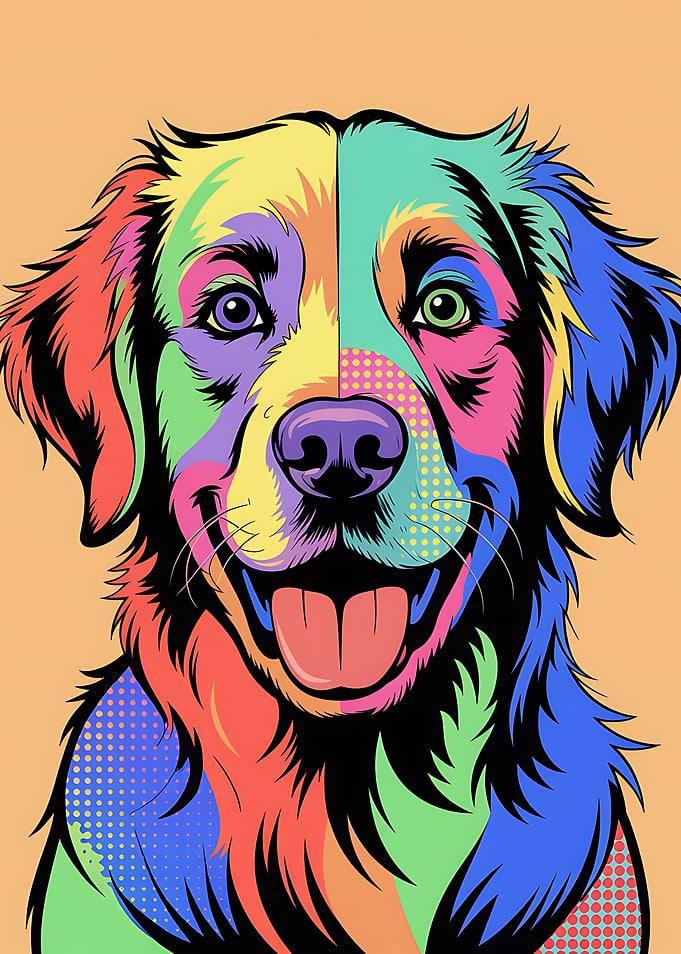 Colorful Pop Art Dog Portrait