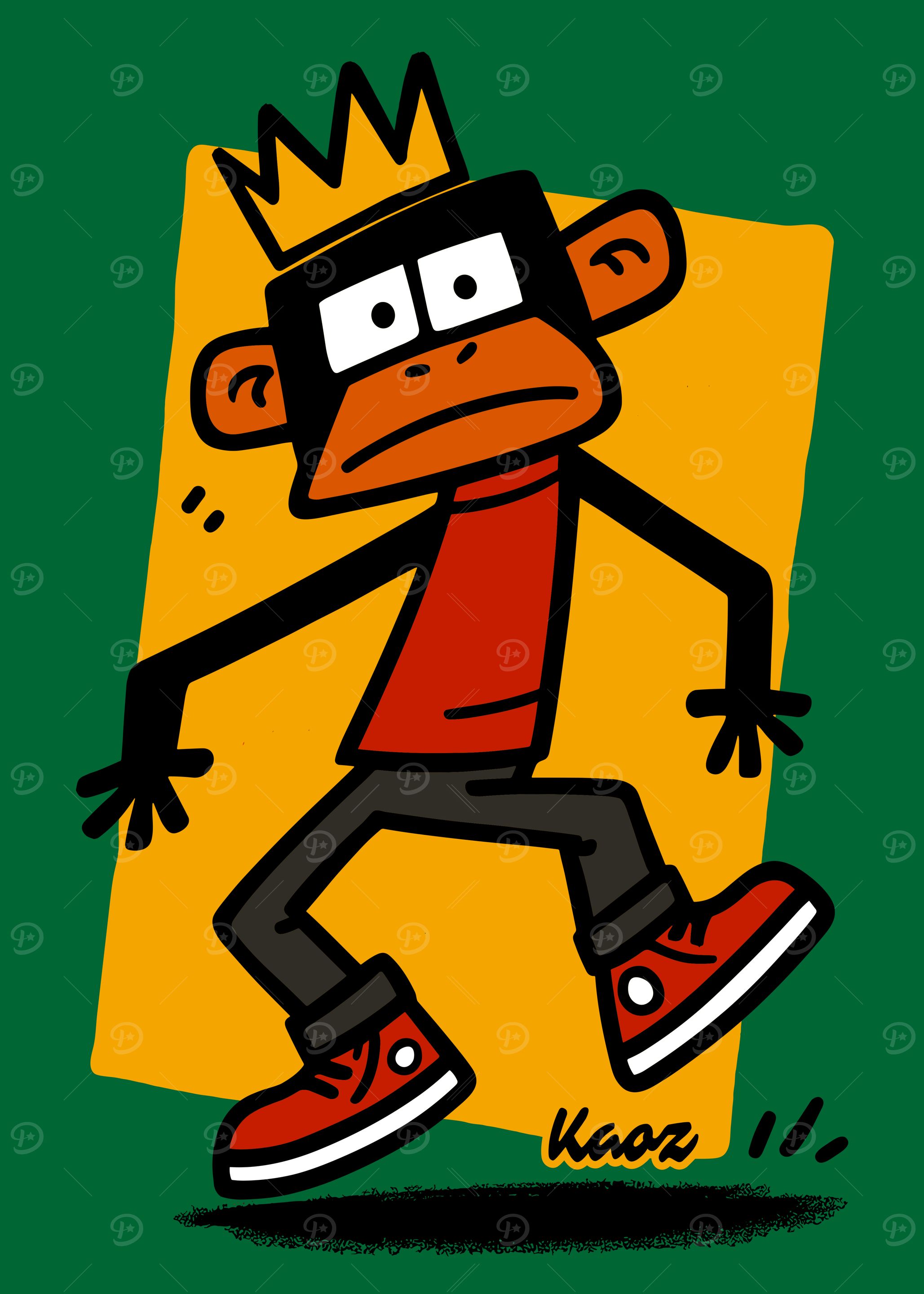 Cartoon Monkey King Illustration