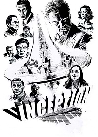 Inception Movie Poster Black and White