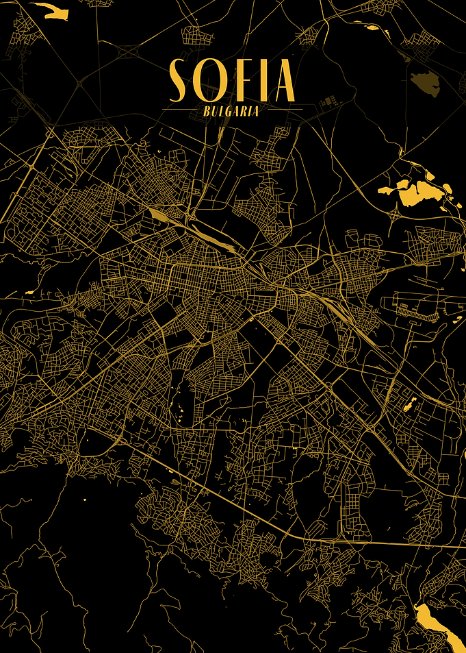 Sofia Golden Map Art