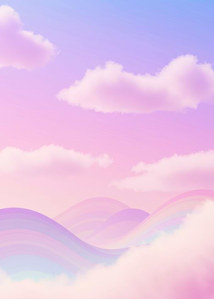Pastel Sky Landscape with Clouds