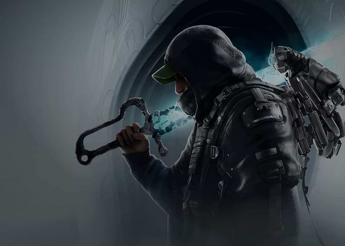 Hooded Figure with Futuristic Weapon