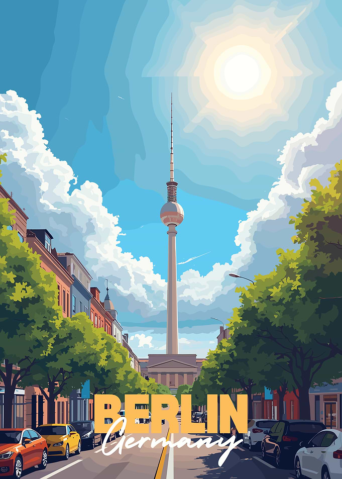 Berlin cityscape with TV Tower illustration